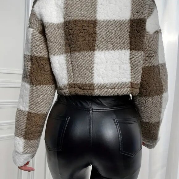 Checked soft zipper jacket - Picture 2 of 5